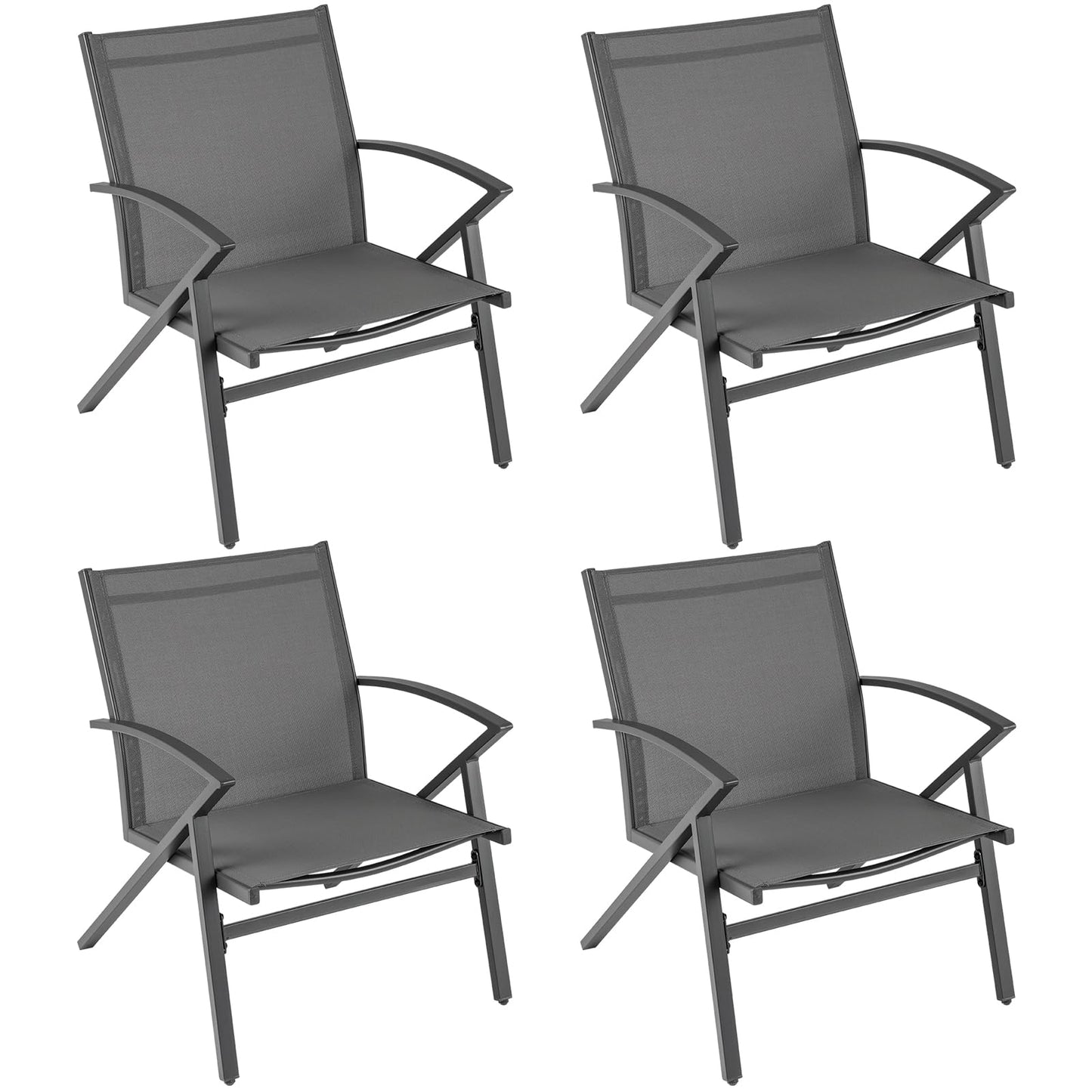 Tangkula Chaise de patio, lot de 2 ou 4, avec cadre en métal robuste