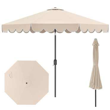 Tangkula 2 Tiers Scalloped Outdoor Table Market Umbrella with Tilt Adjustment