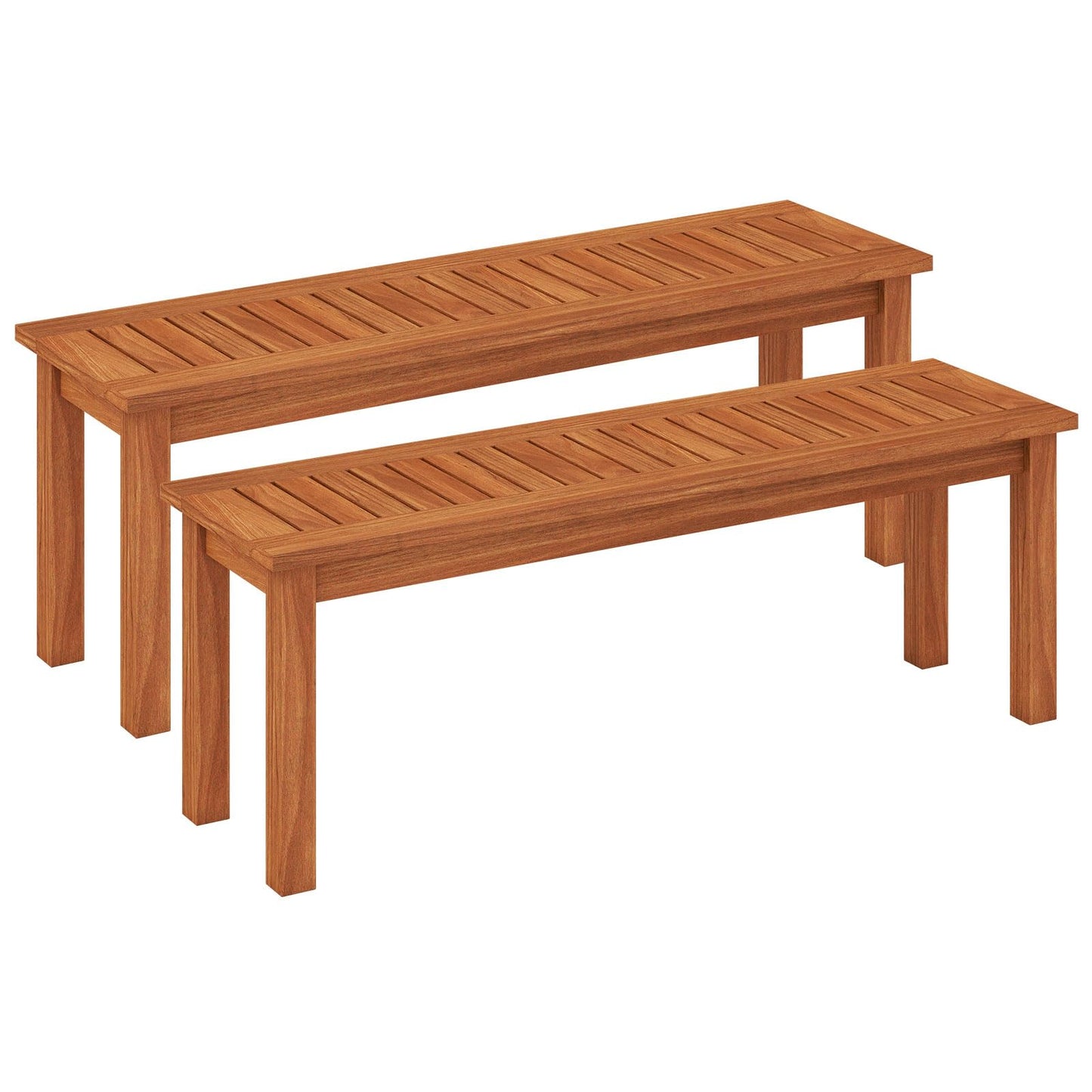 Banc de jardin Tangkula à 2 places sans dossier avec assise à lattes