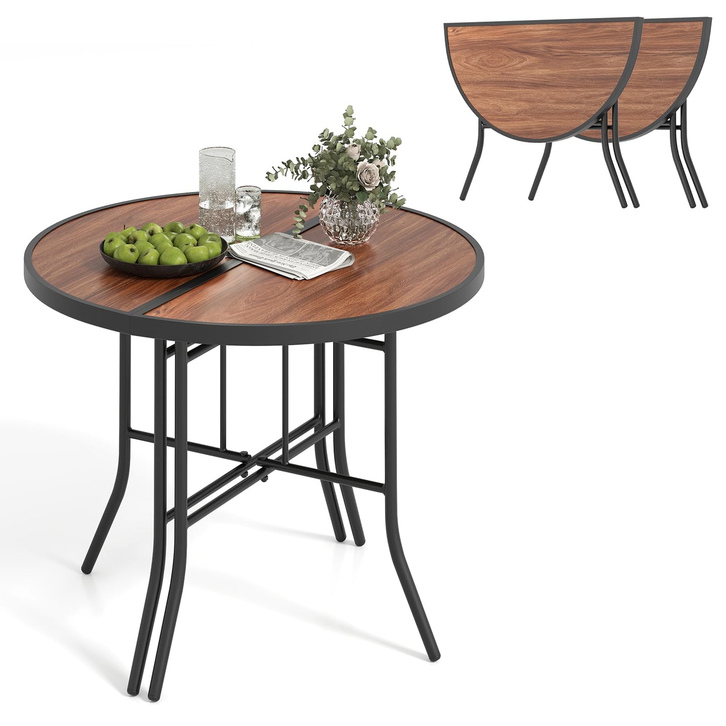 Tangkula Half Round Folding Event Table