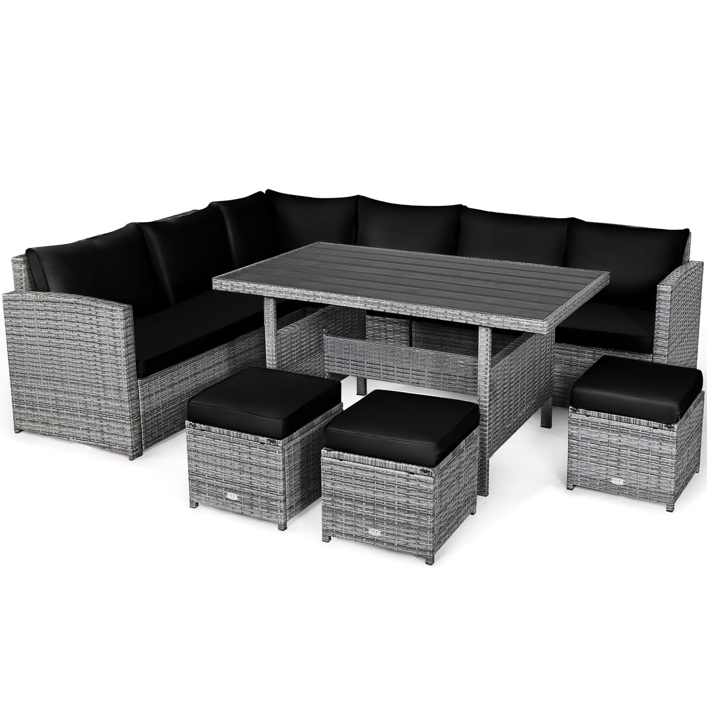 Tangkula 7 Pieces Wicker Patio Furniture Set for Backyard Garden Poolside