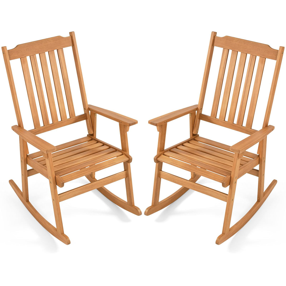 Tangkula Outdoor Patio Wood Rocking Chair for Porch Garden Backyard