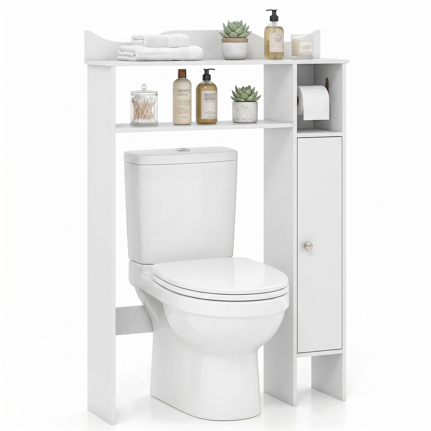 Tangkula Over The Toilet Storage Cabinet with Toilet Paper Holder