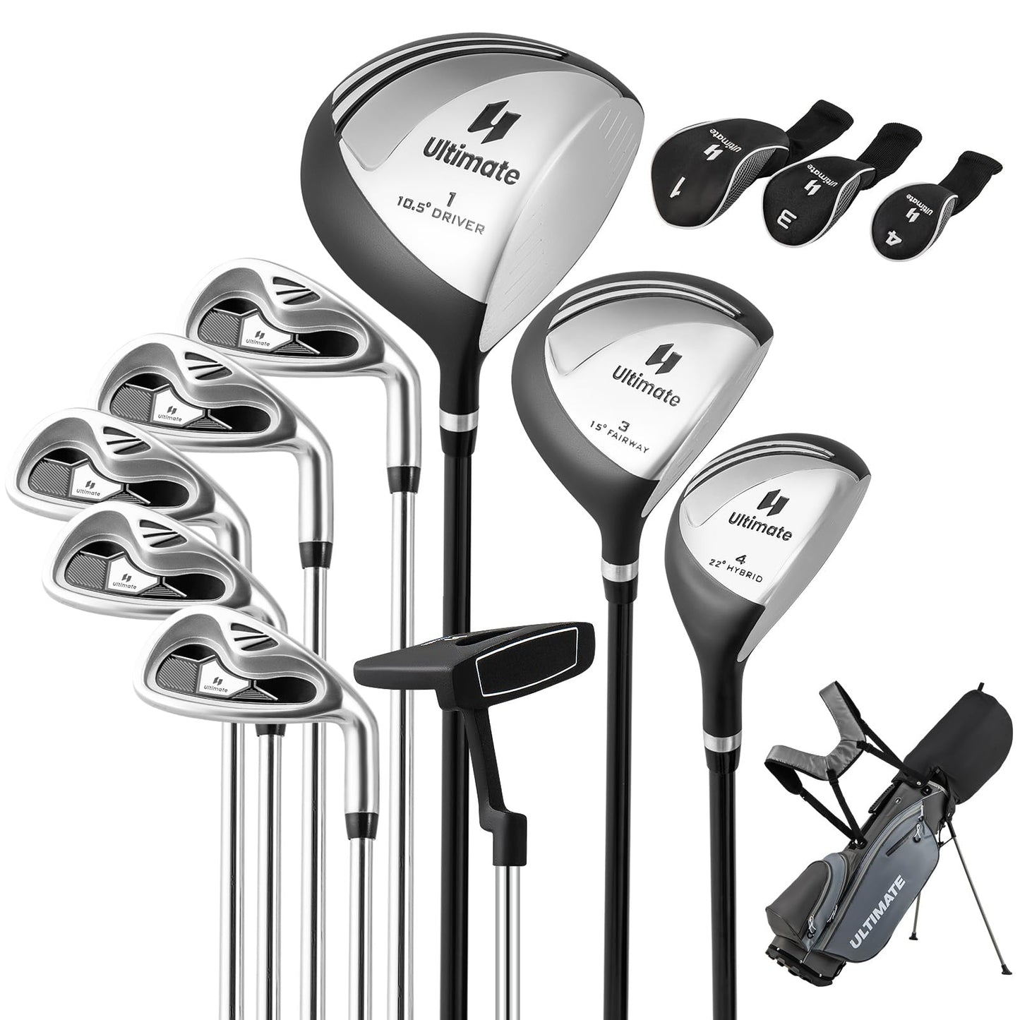 Tangkula Ensemble de fers de golf complets pour hommes, 9/10/12 pièces