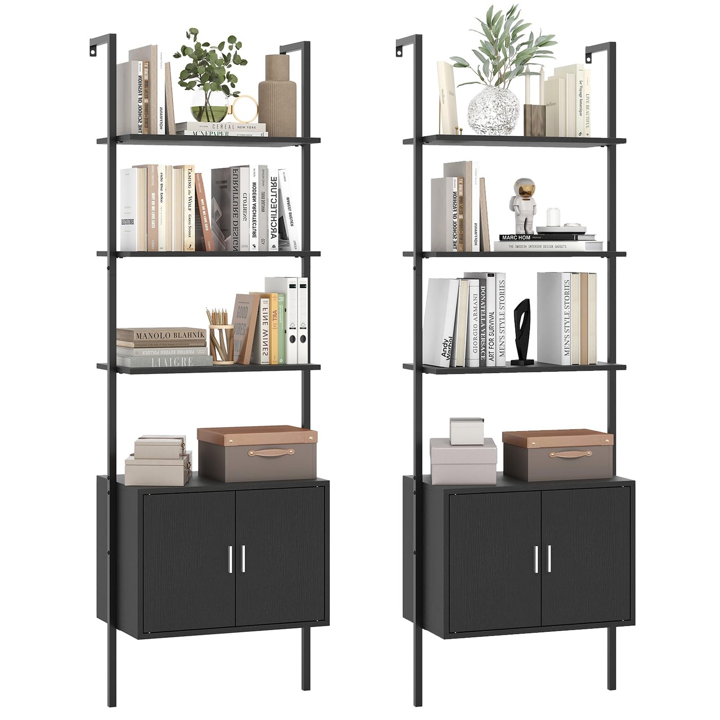 Tangkula 72.5” Tall Bookshelf 5 Tier Wall Mount Ladder Bookcase(1/2)