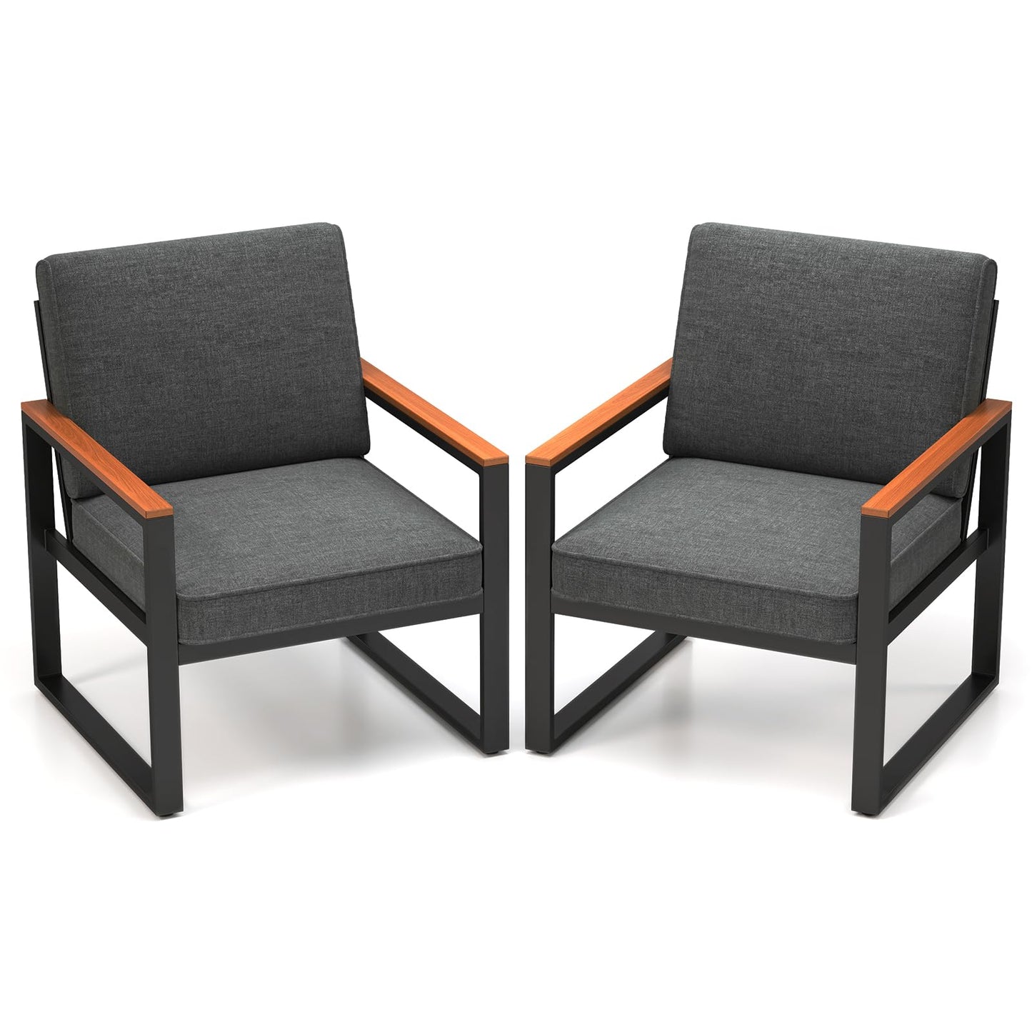 Tangkula Patio Aluminum Sofa Set of 2 for Balcony