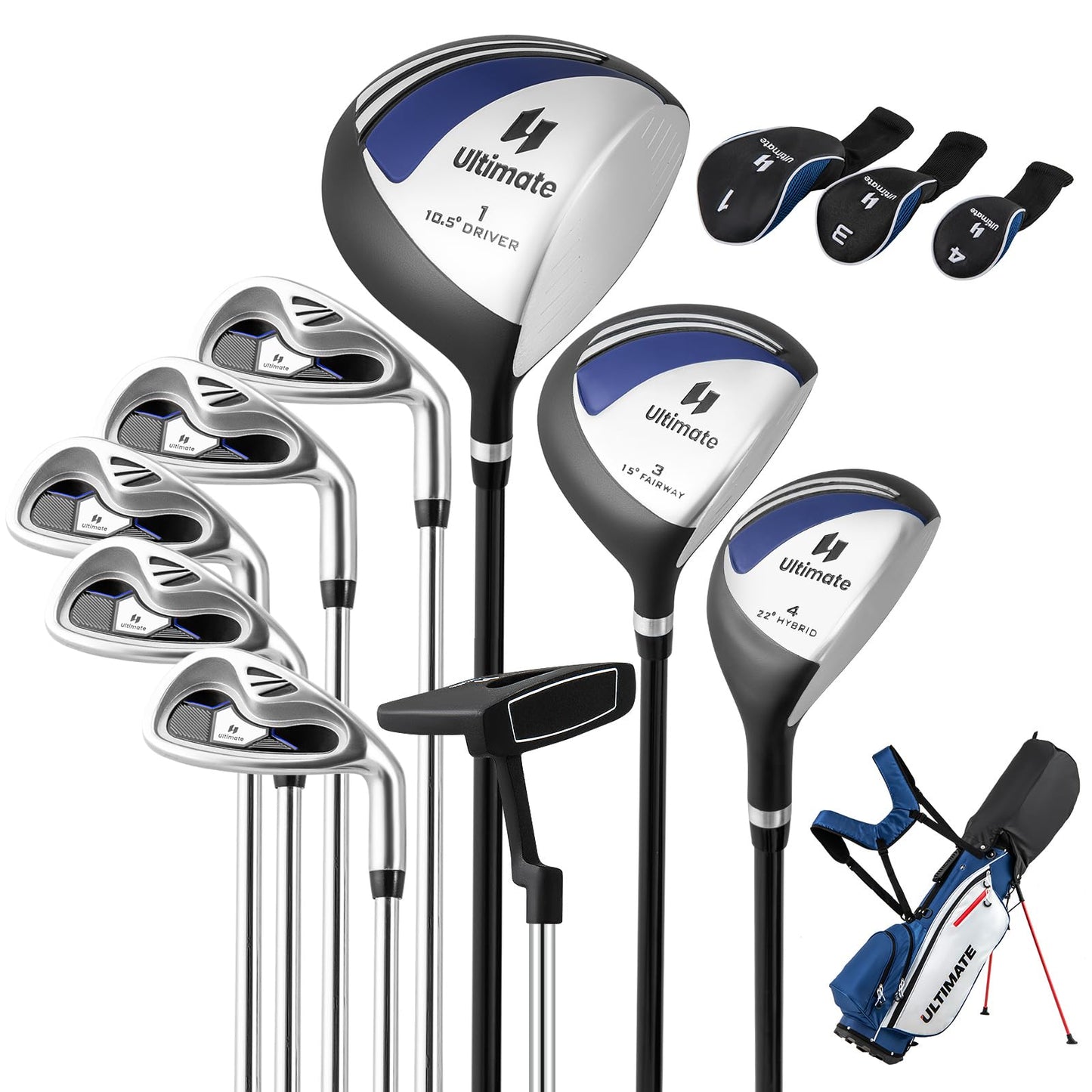 Tangkula 9/10/12 Pieces Men's Complete Golf Clubs Set