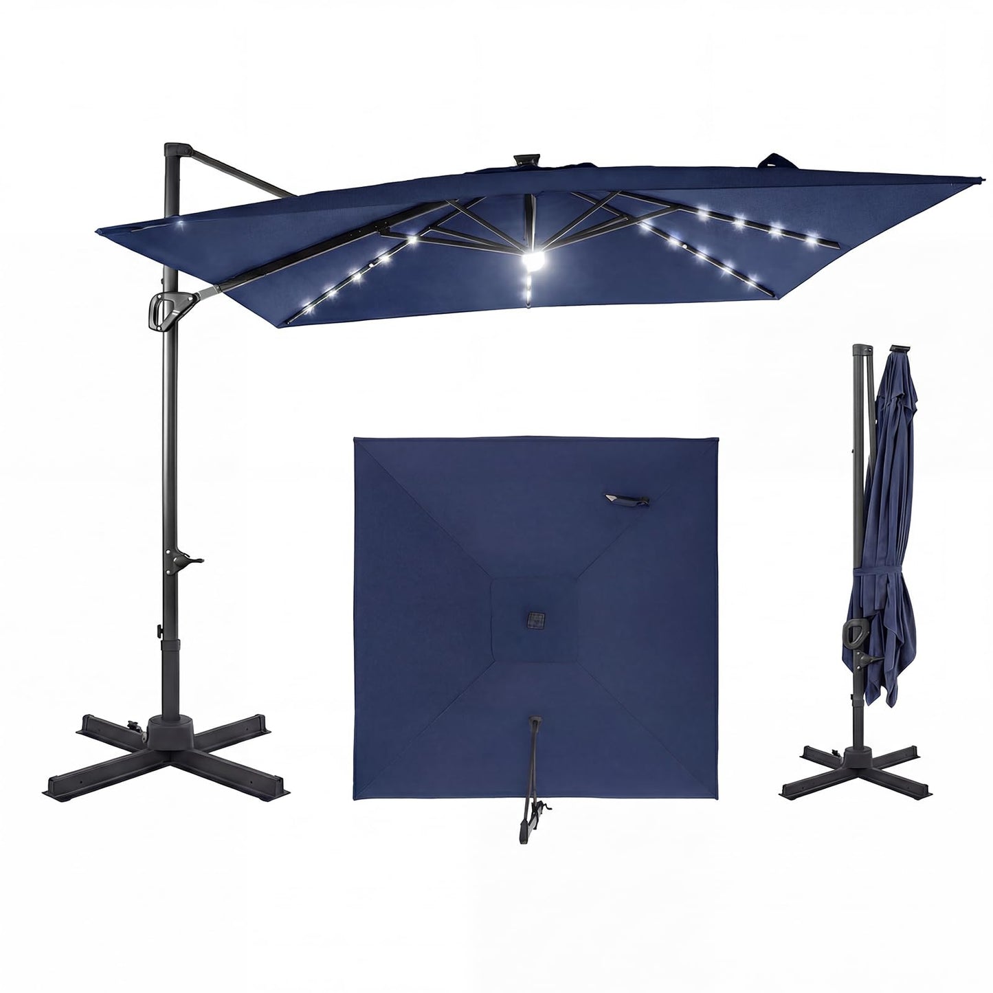 Tangkula 10ft Patio Umbrella with Solar Lights