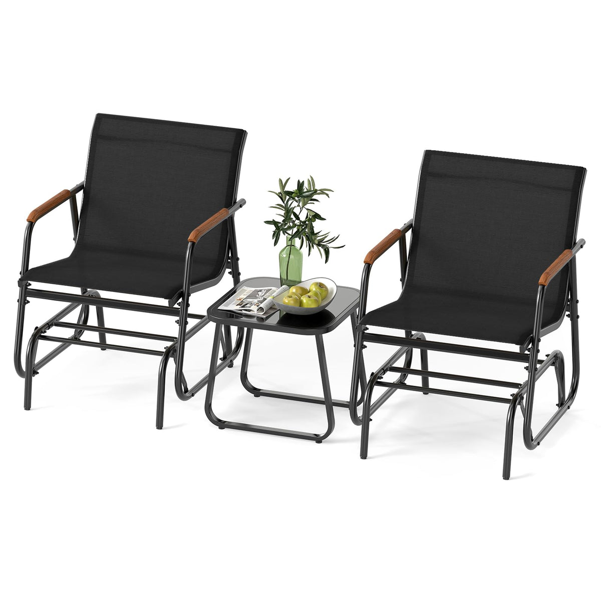 Ensemble de bistro 3 pièces Tangkula pour terrasse