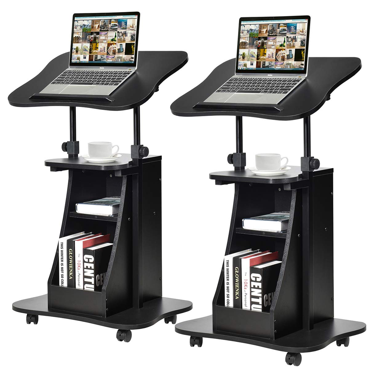 Mobile Laptop Podium, set of 2 - Tangkula