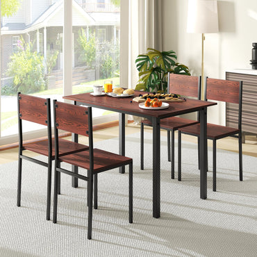 Tangkula Retro Kitchen Table and Chairs Set for 4