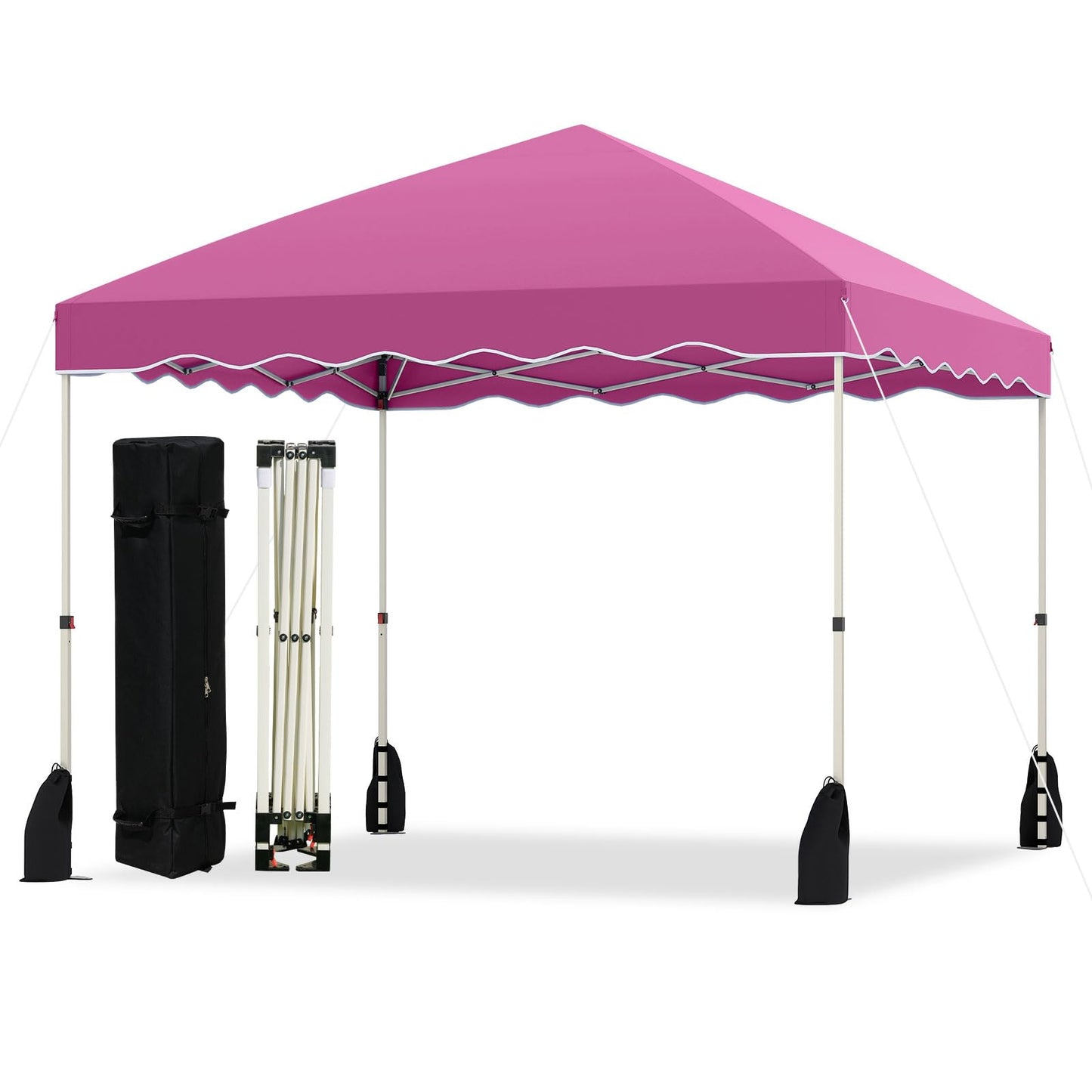 Tangkula 10x10 FT Pop Up Canopy UPF50+ Easy Set up Instant Tent with Wheeled Bag