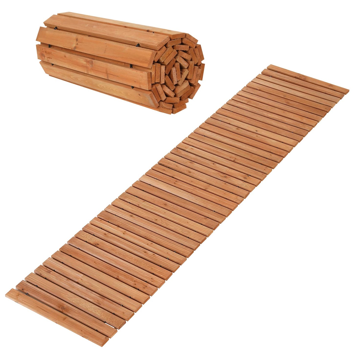 Tangkula 7/8 FT Wooden Garden Pathway
