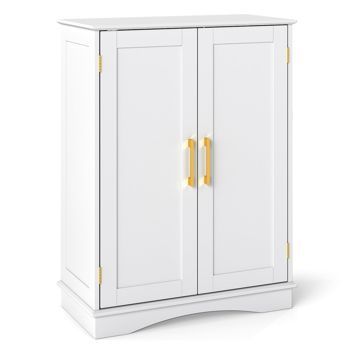 Tangkula 31.5" H Freestanding Pantry Cabinet with 2 Doors and Adjustable Shelves