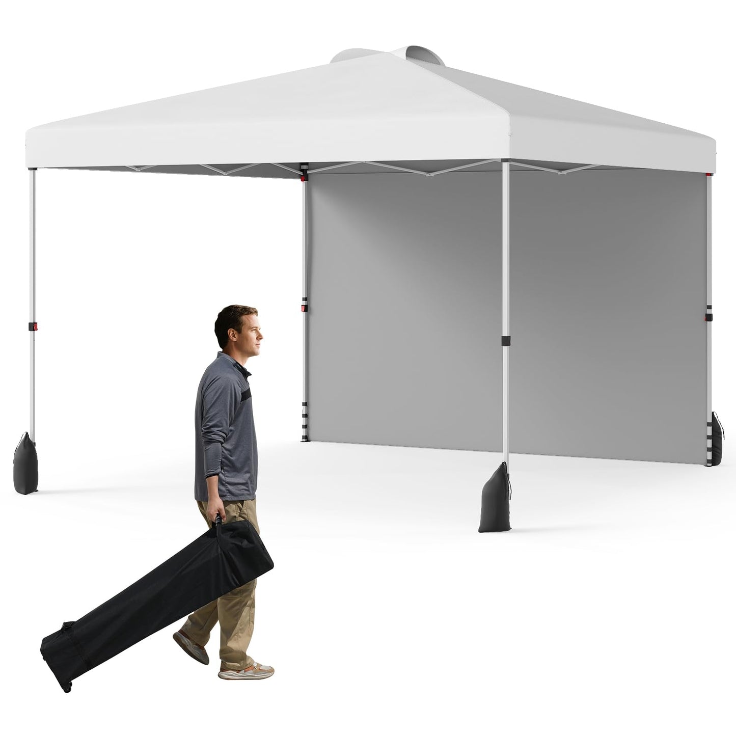 Tangkula 10x10 FT Pop up Canopy with Sidewall for Party Event Patio