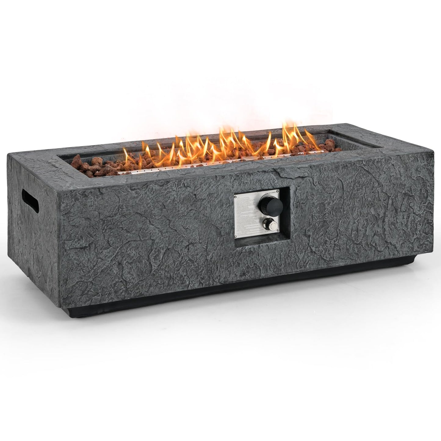 Tangkula 42.5” Propane Gas Fire Pit, 50,000 BTU Smokeless Fire Pit for Outside Patio