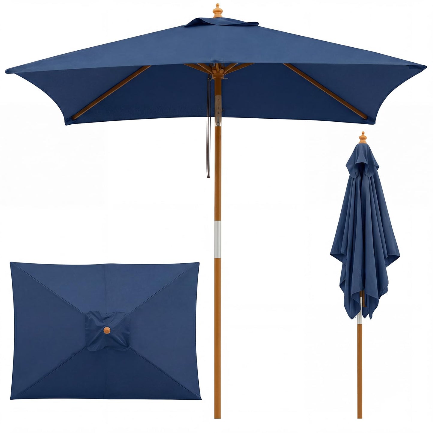 Tangkula 7 FT Patio Umbrella with Tilt Adjustment | Rectangular