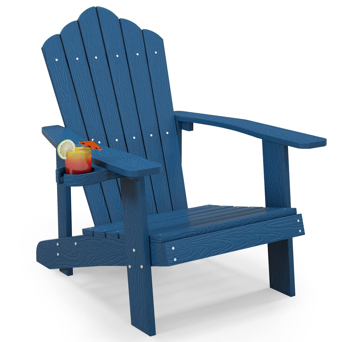 Tangkula Oversized Adirondack Chair, Patio Lounge Chairs w/Adjustable Cup Holder