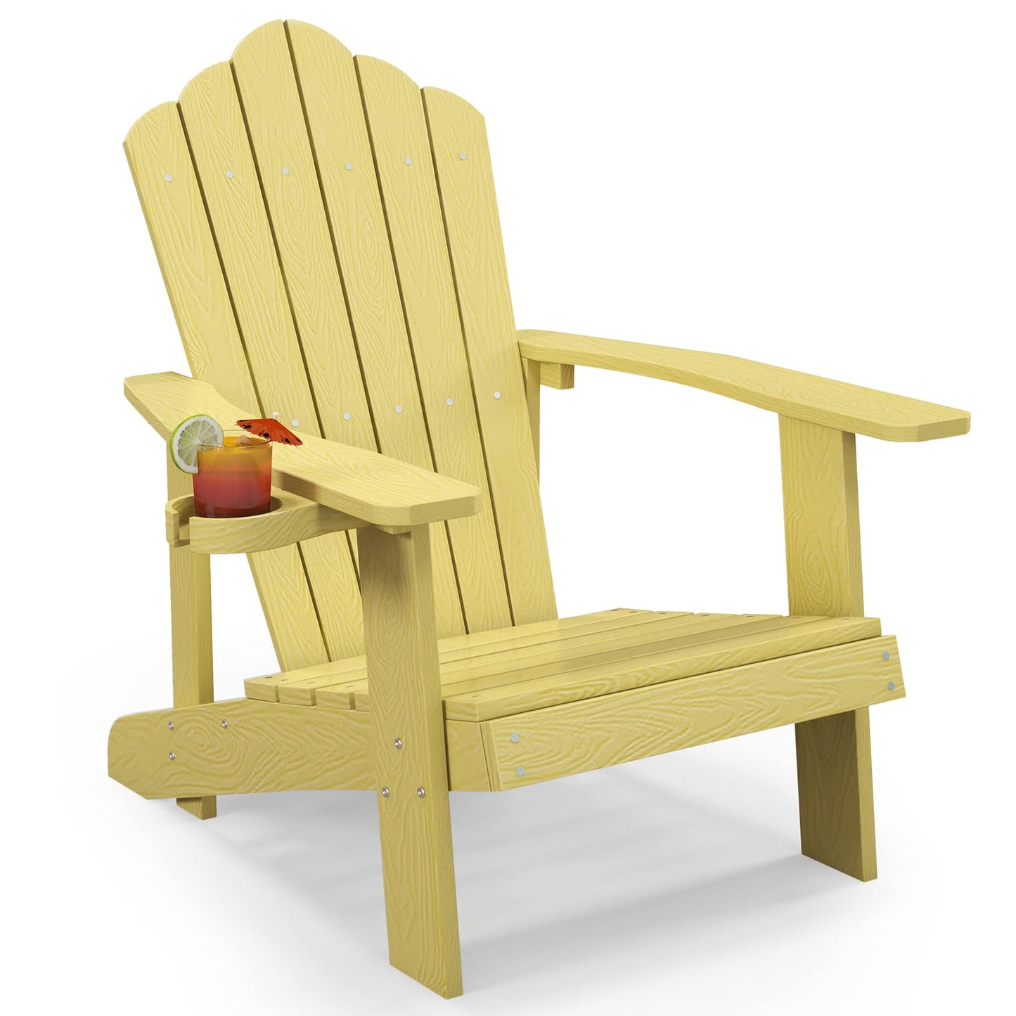 Tangkula Oversized Adirondack Chair, Patio Lounge Chairs w/Adjustable Cup Holder