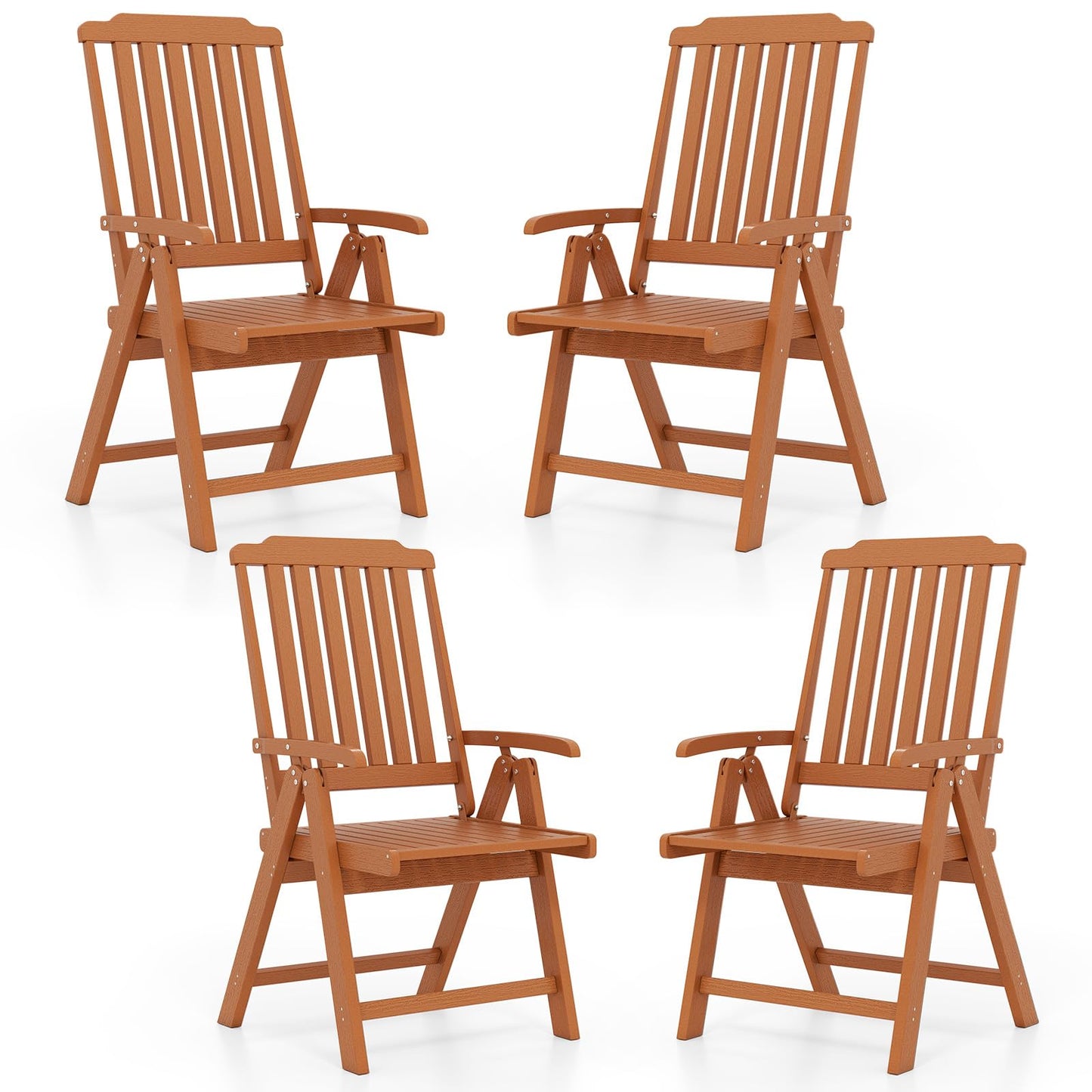 Tangkula Foldable Patio Chair All-Weather HDPE Outdoor Dining Chair(1/2/4)