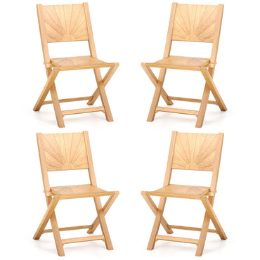 Tangkula Lot de 2/4 chaises pliantes de patio (dossier soleil)