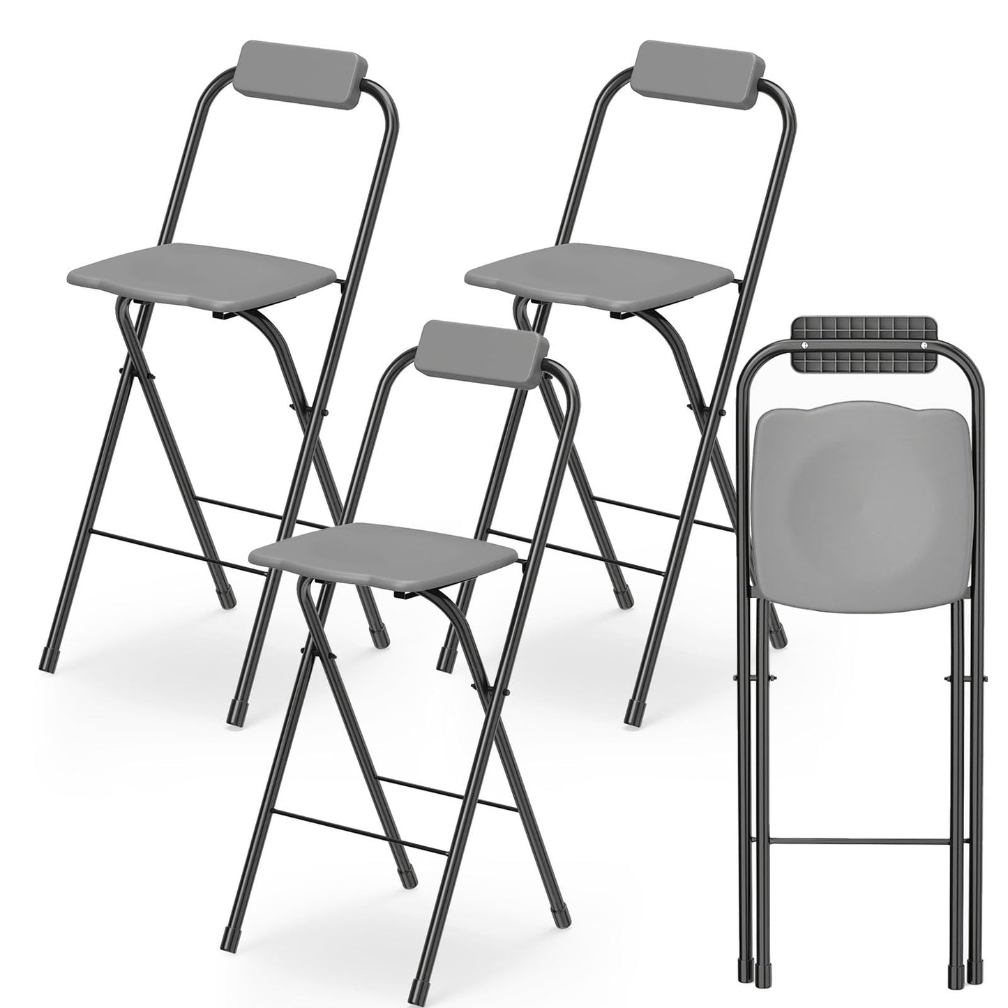 Tangkula Folding Bar Stools Set of 2/4 Portable Bar Height Stools