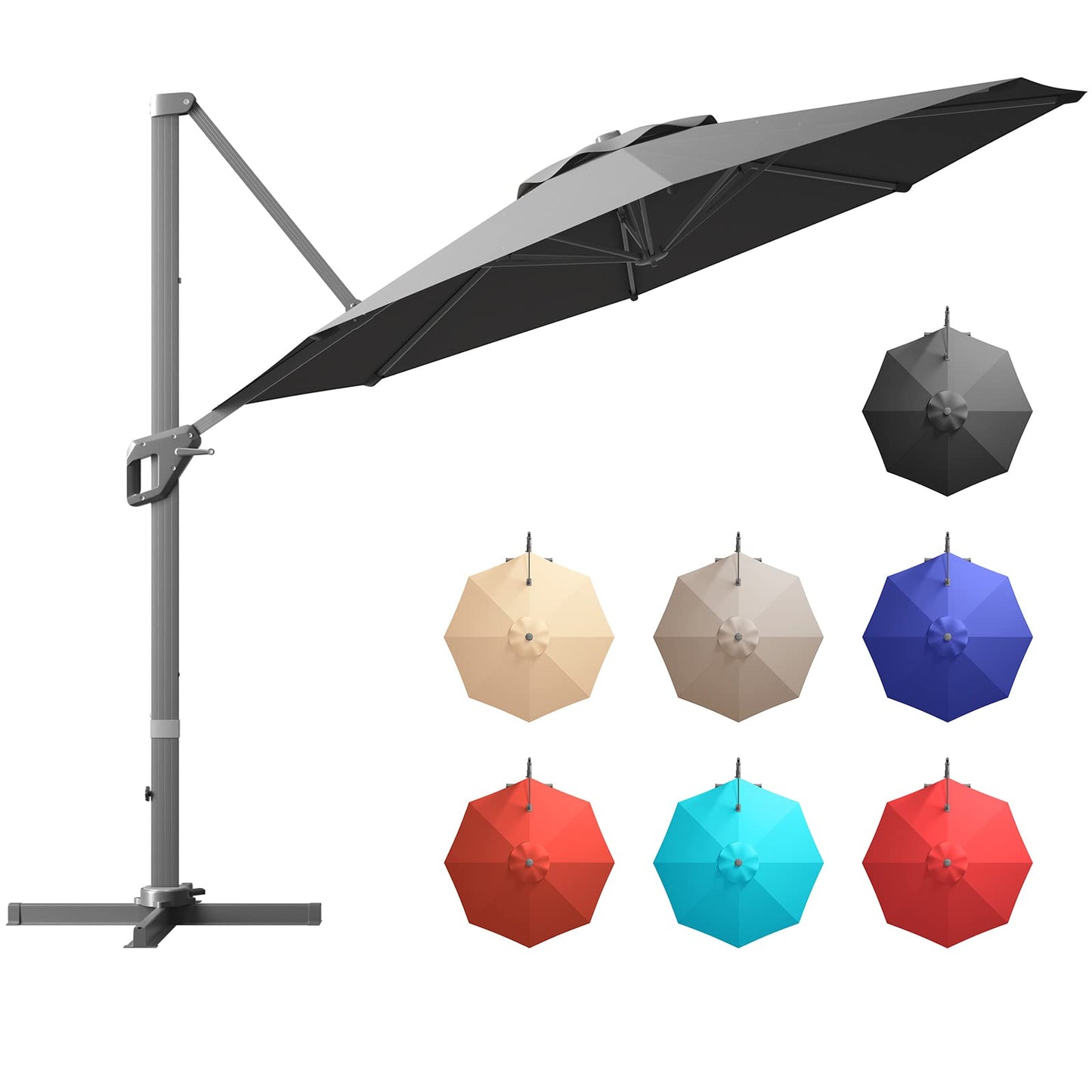 Tangkula 11 Ft Patio Cantilever Umbrella for Backyard Deck Poolside