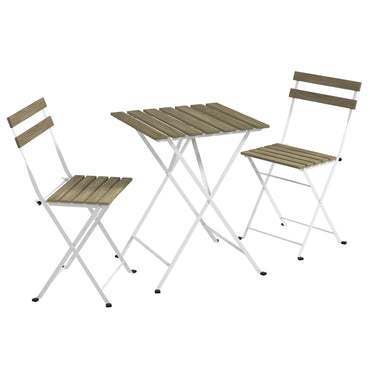 Tangkula 3 Pieces Outdoor Square Patio Bistro Set