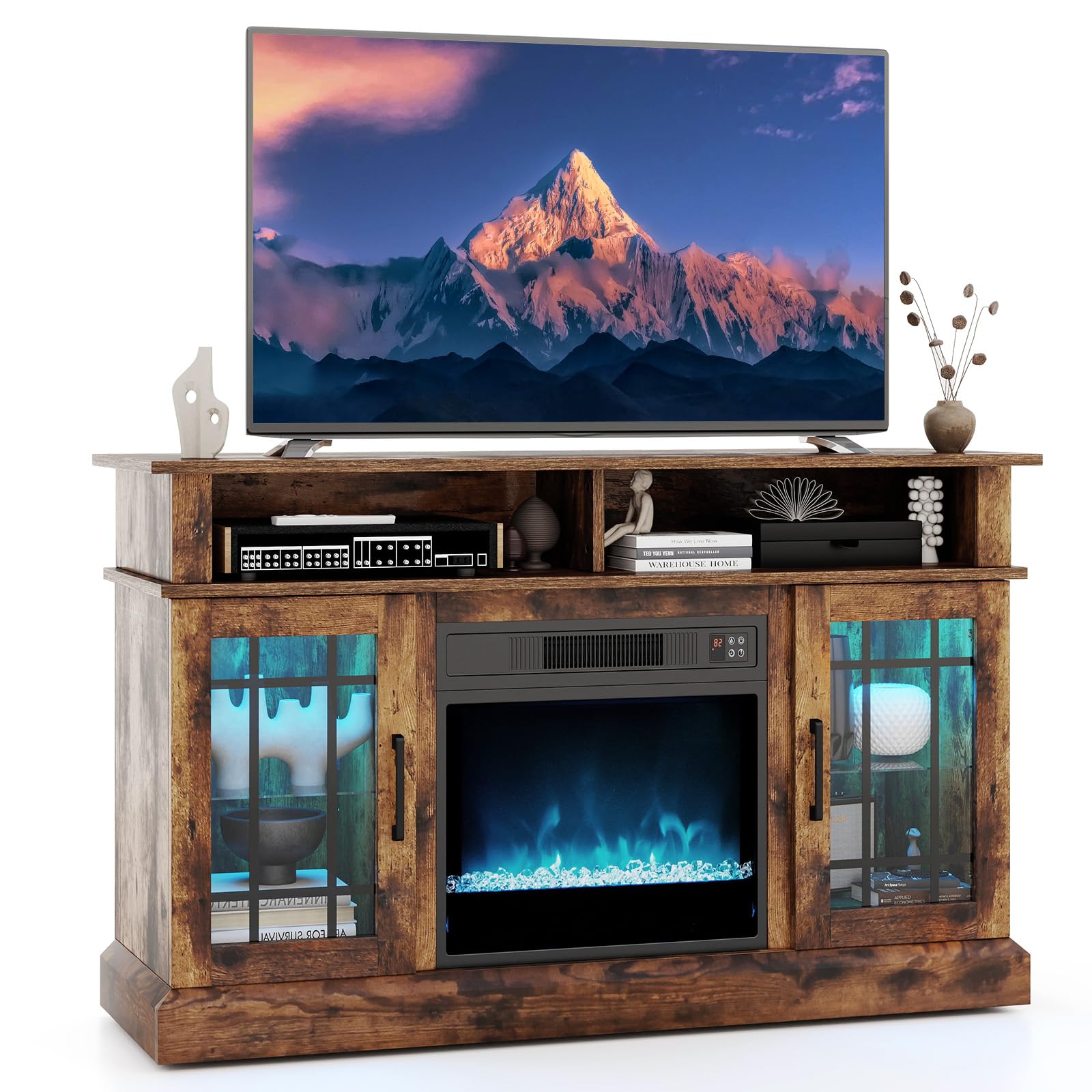 Tangkula Fireplace TV Stand for 40 Inch TV
