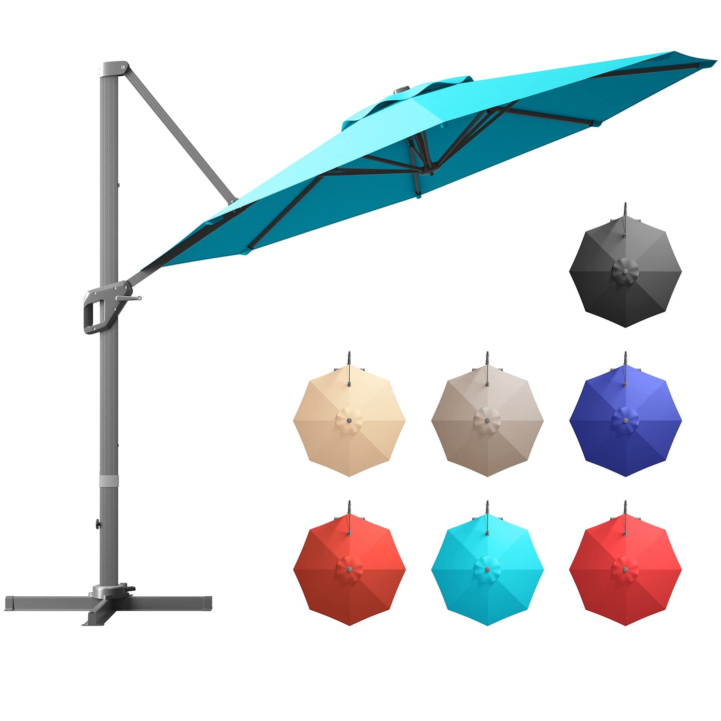 Tangkula 11 Ft Patio Cantilever Umbrella for Backyard Deck Poolside