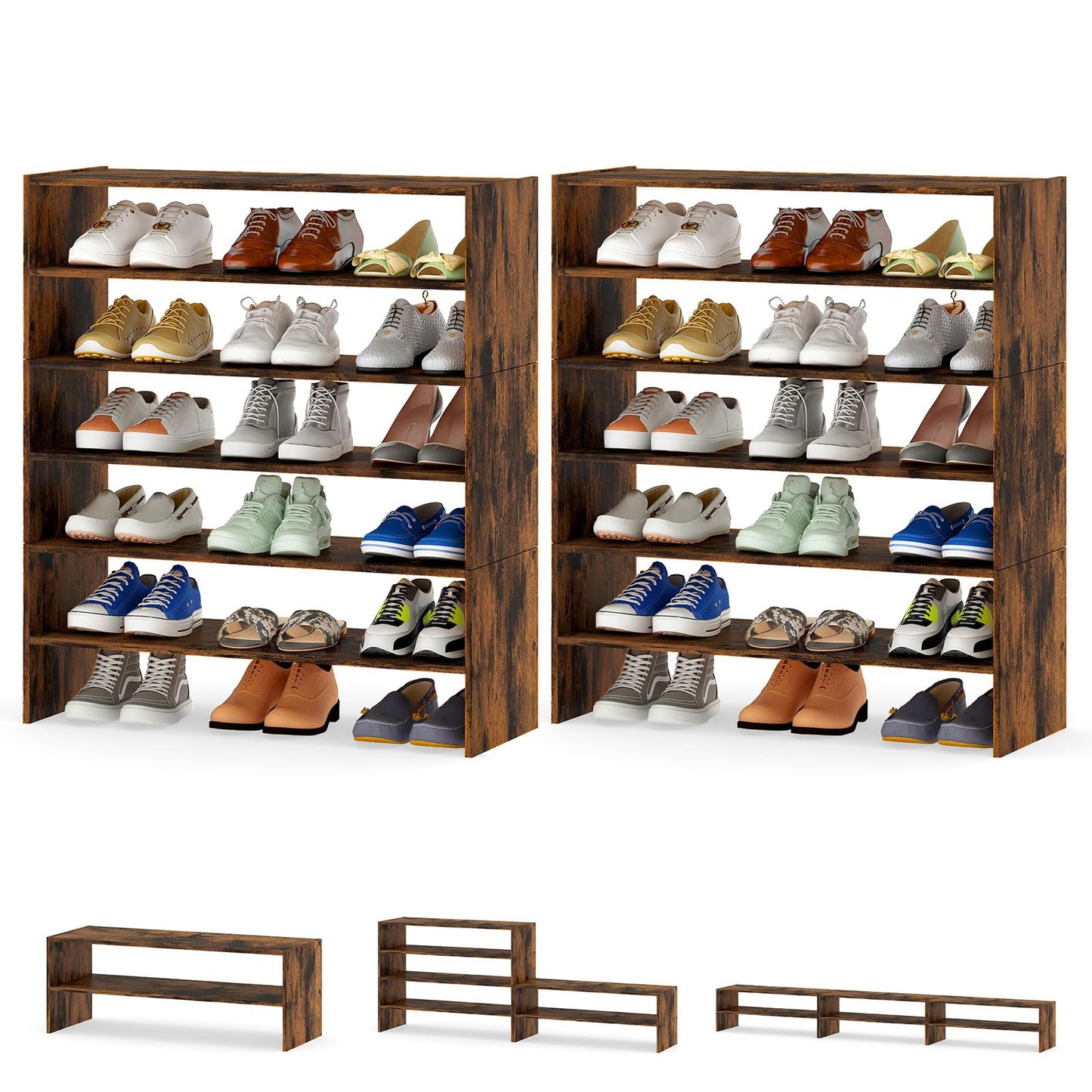 Tangkula Meuble à chaussures vertical 3 en 1