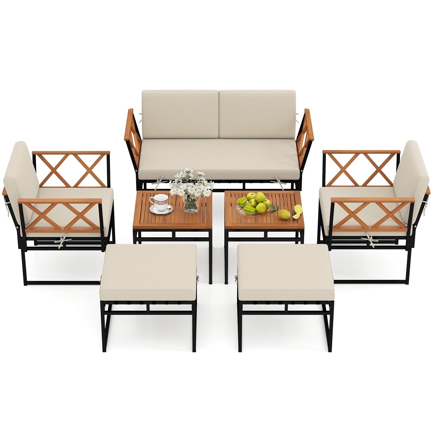 Tangkula 7 Piece Outdoor Furniture Set