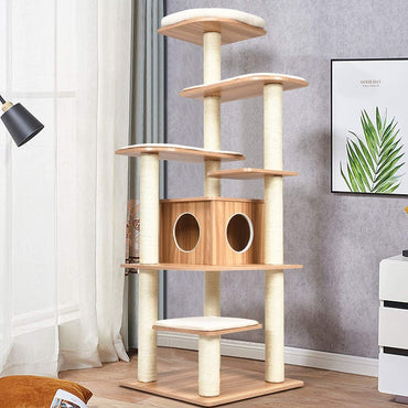 Tangkula 69 Inch Tall Cat Tree with Sisal Rope Scratching Posts