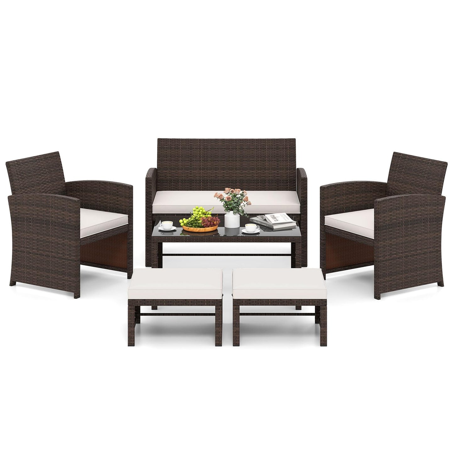 Tangkula 6 Pieces Patio Furniture Set
