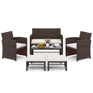 Ensemble de mobilier de jardin 6 pièces Tangkula