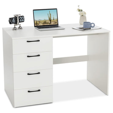 Bureau blanc Tangkula avec 4 tiroirs de rangement