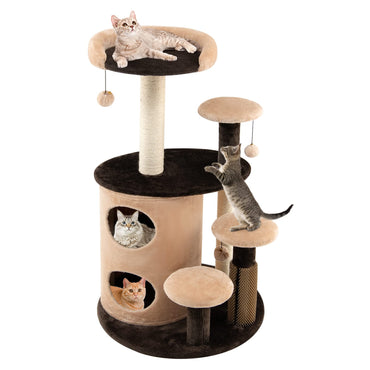 Arbre à chat Tangkula pour chats d'intérieur, tour à chat multi-niveaux de 101,6 cm avec poteaux à griffer