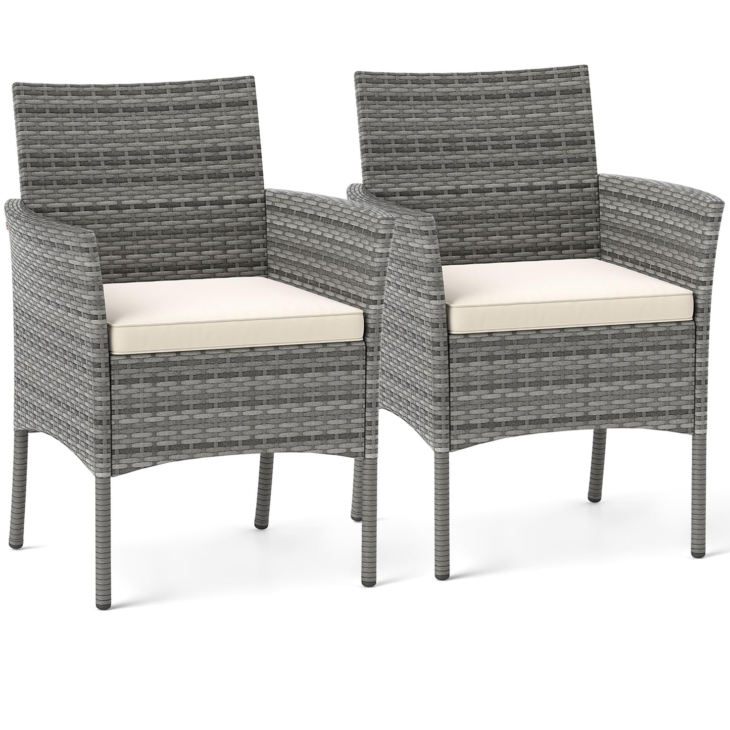 Outdoor PE Rattan Armchairs with Removable Cushions