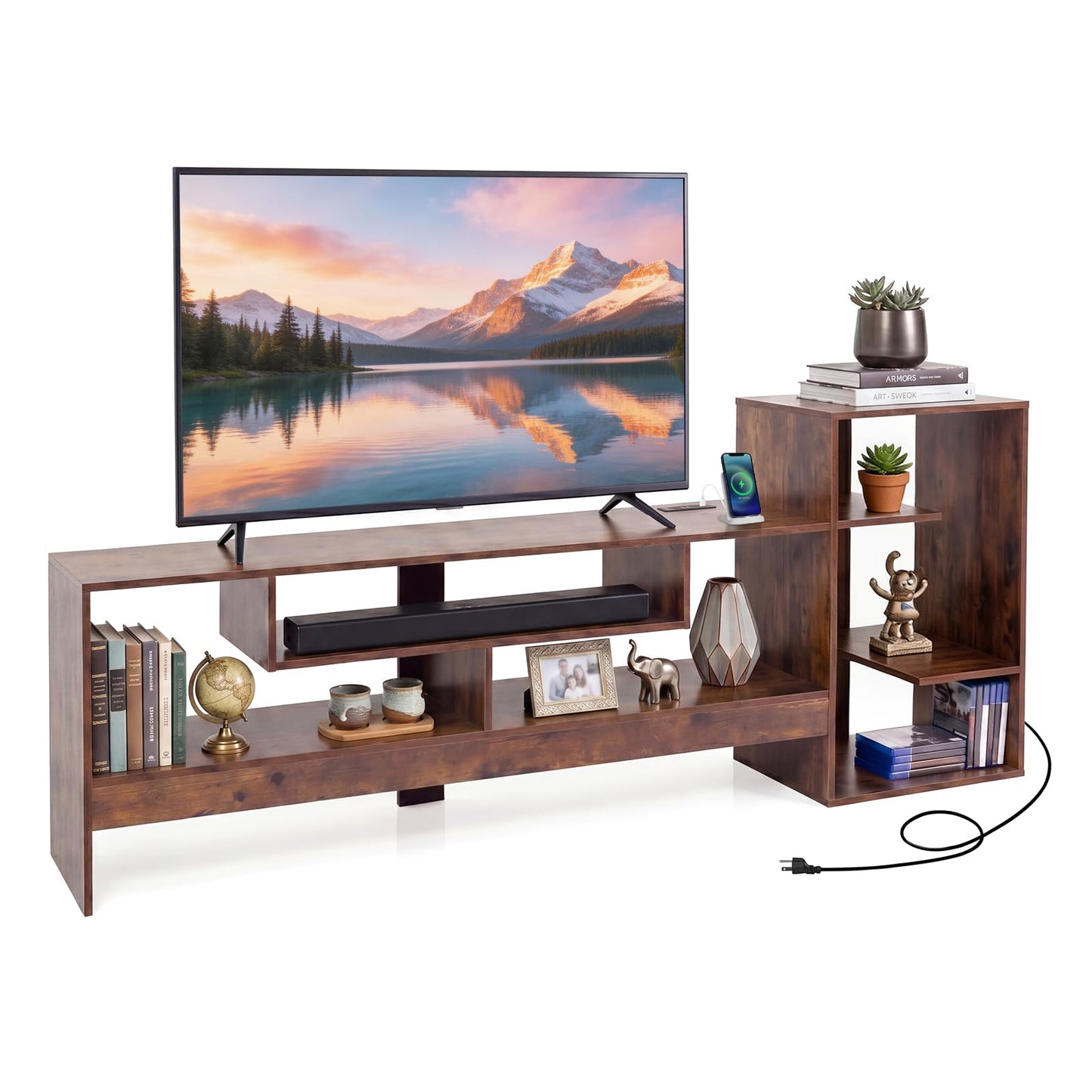 Tangkula Cube TV Stand for 55 Inch TV Entertainment Center