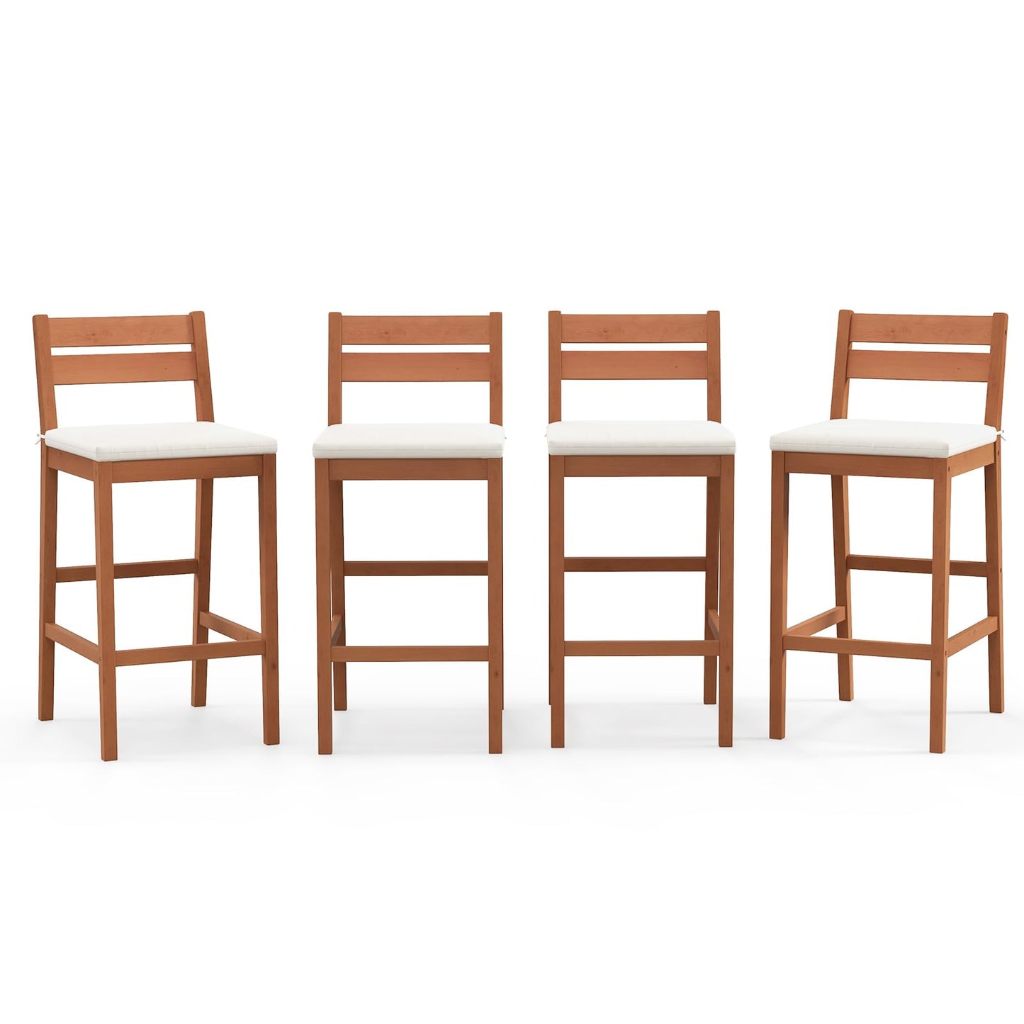 Tangkula Patio Eucalyptus Wood Bar Stools Set of 2/4