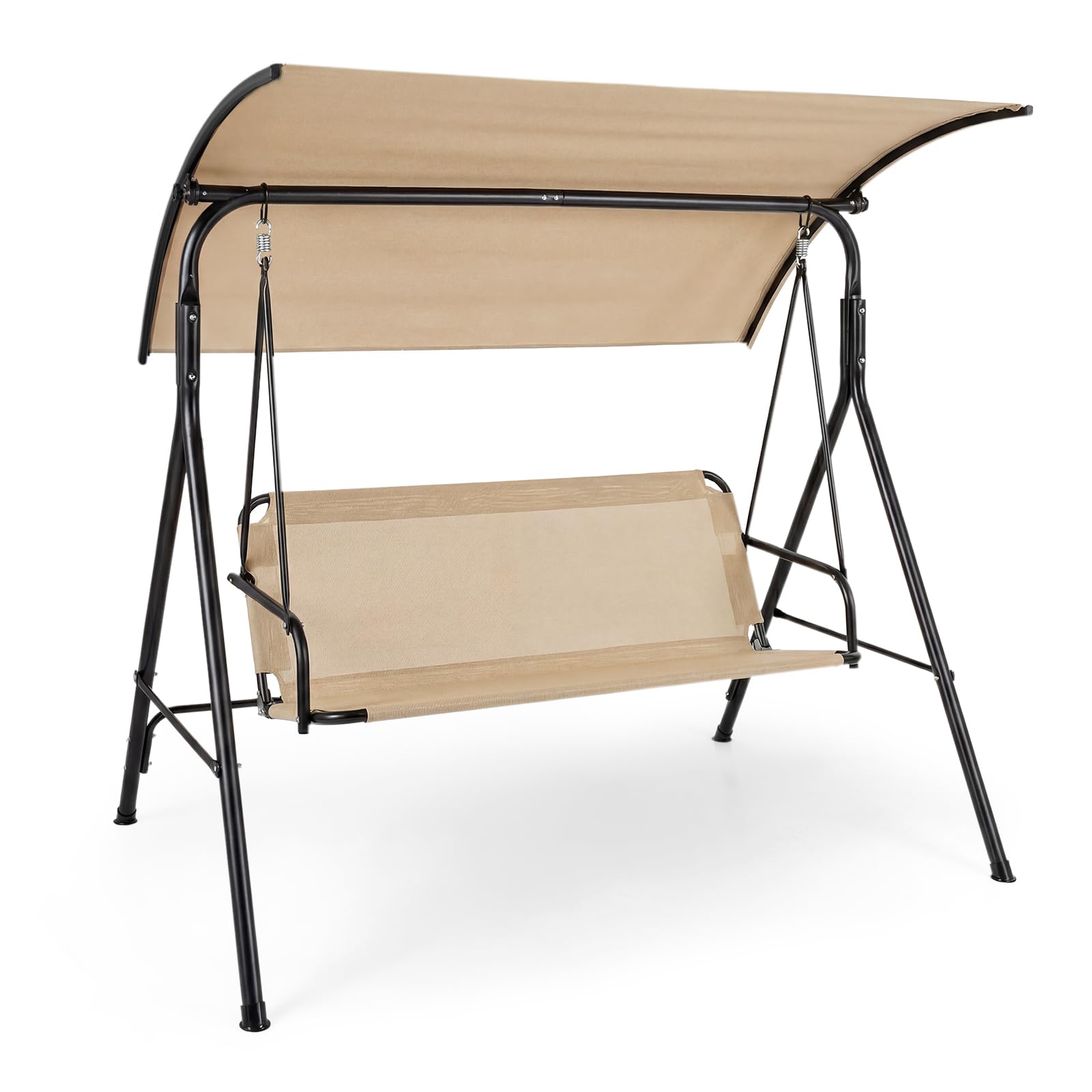 Tangkula 3 Seat Outdoor Patio Swing Chair with Breathable Mesh Fabrics