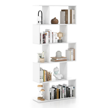 Tangkula 5-Tier Geometric Bookshelf