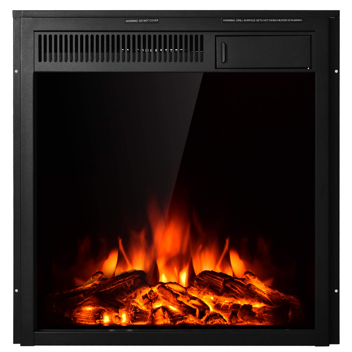 Tangkula Electric Fireplace Insert, Freestanding & Recessed Electric Fireplace Heater with Remote Control