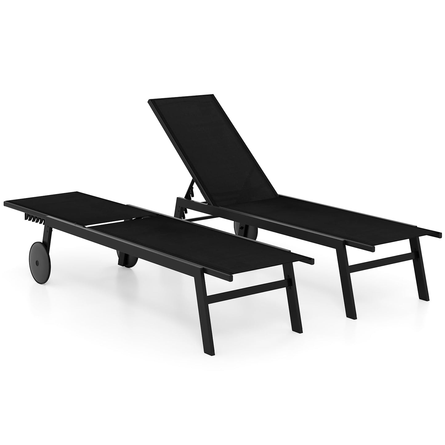 Tangkula Lounge Chair Outdoor with Wheels(1/2)
