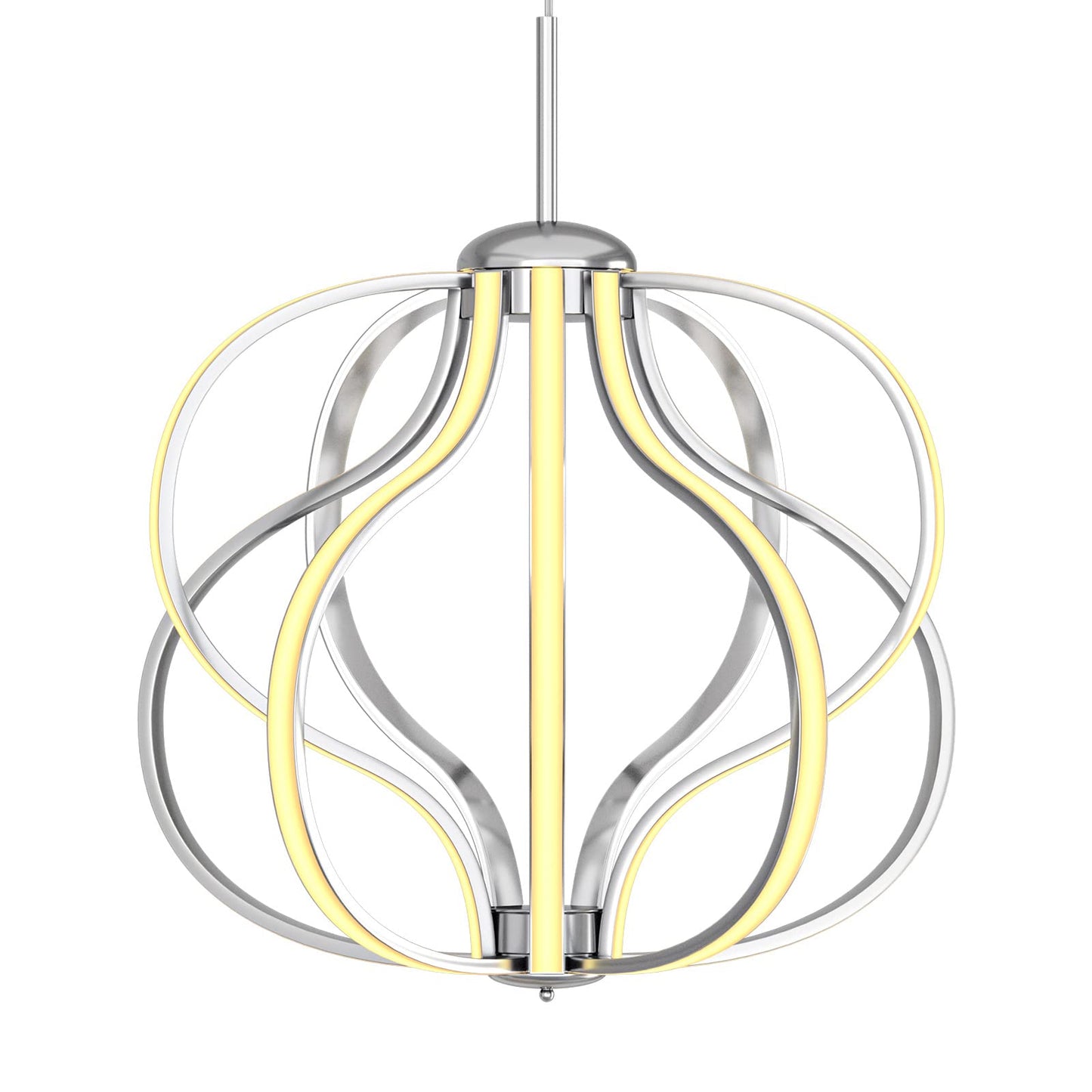Tangkula Modern LED Chandelier, Dimmable Pendant Light