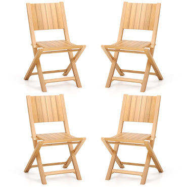 Tangkula 2/4 Pieces Folding Patio Chairs(slat back)