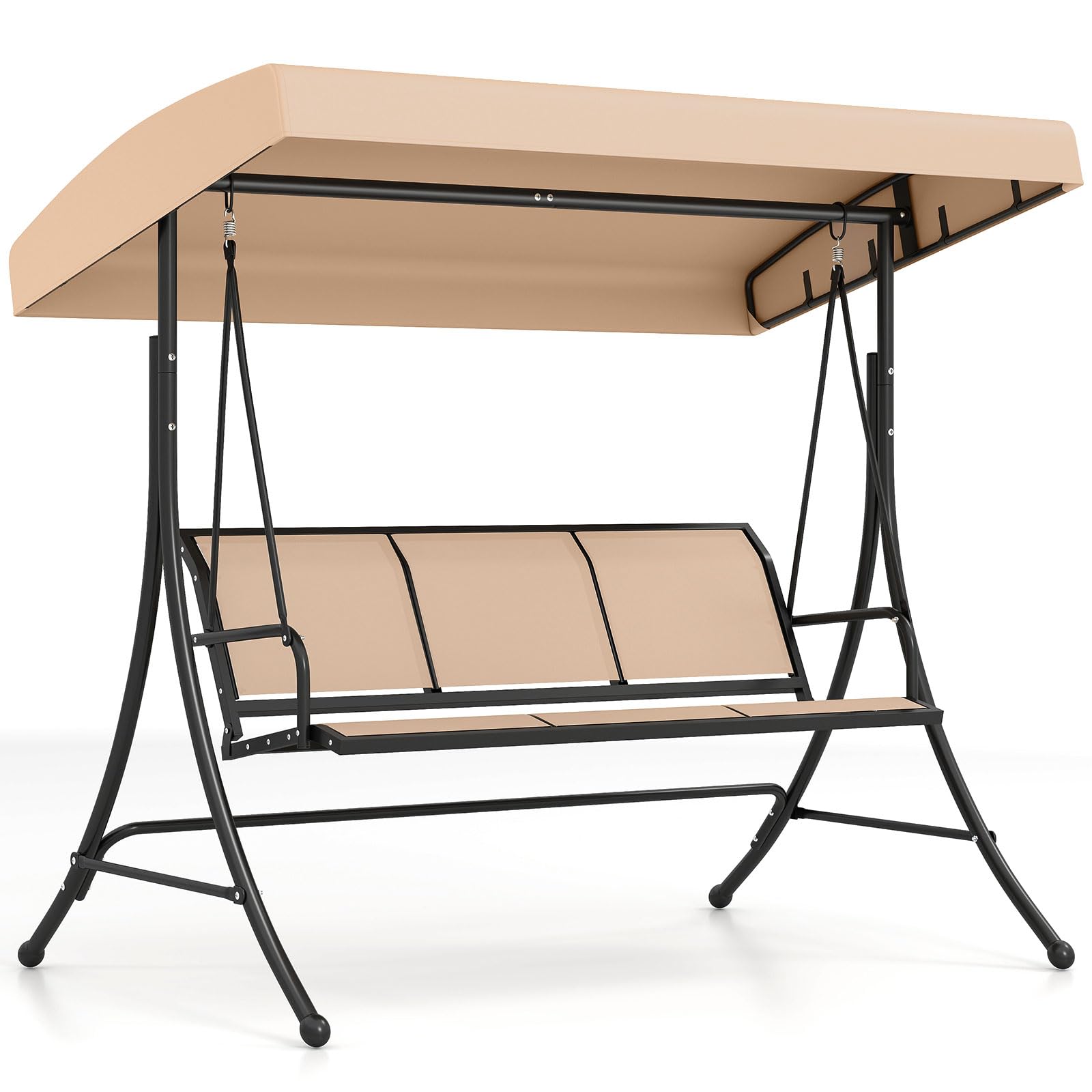 Tangkula 3 Person Porch Swing with Adjustable Canopy