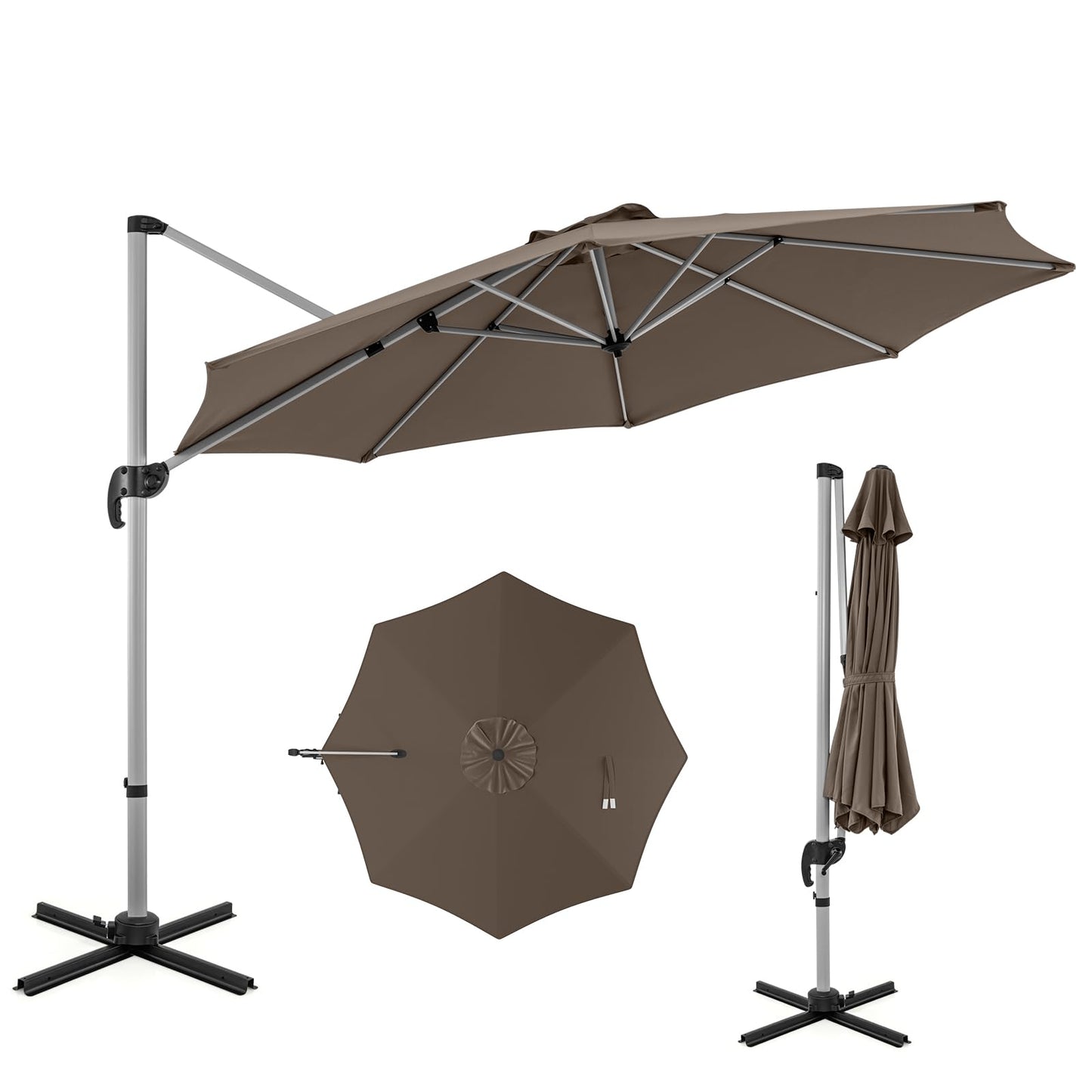 Tangkula 11 ft Round Patio Cantilever Umbrella
