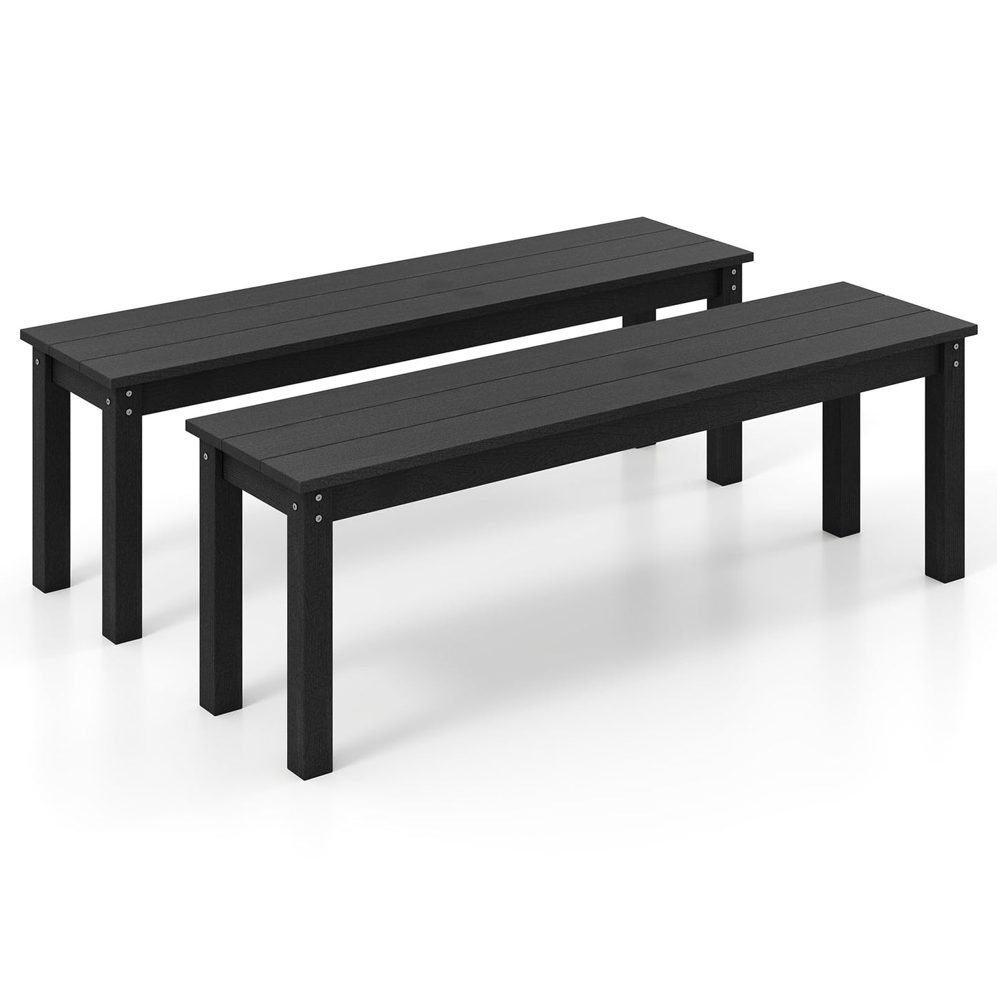 Tangkula HDPE Outdoor Bench 2-3 Person Patio Bench