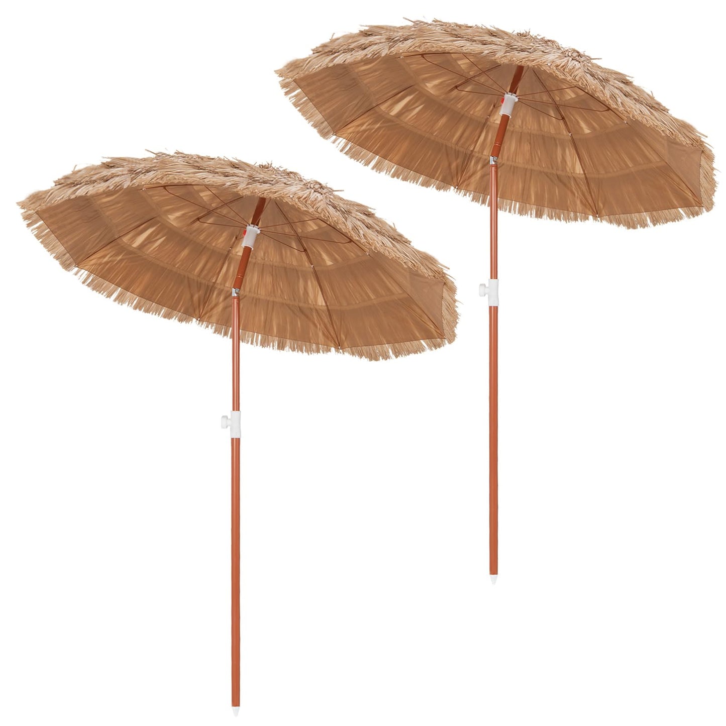 TANGKULA Parasol de Patio 1,8 m en Chaume, Parasol Hawaïen Tiki avec Sac de Transport, Design Inclinable